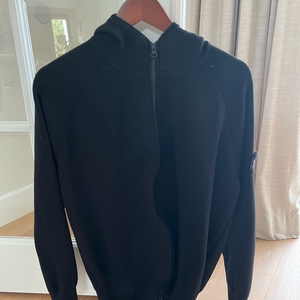 Stone Island Black Zip Up Sweater
